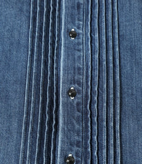 Ribbon Tie Blouse - Denim