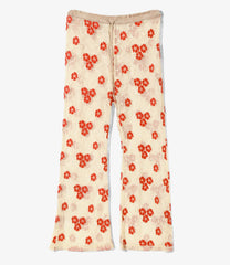 Slit Flare Pants - Flower Lace