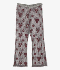 Slit Flare Pants - Flower Lace