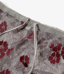 Slit Flare Pants - Flower Lace
