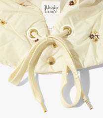 Padded Hoody Scarf - Original Floral Pattern Embroidery