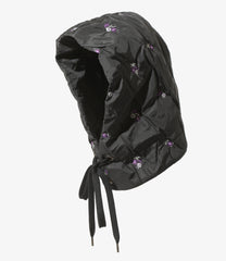 Padded Hoody Scarf - Original Floral Pattern Embroidery