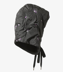 Padded Hoody Scarf - Original Floral Pattern Embroidery