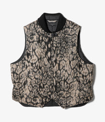 LL Vest - Wool Poly Leopard Jacquard
