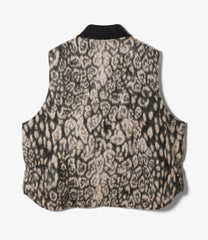LL Vest - Wool Poly Leopard Jacquard