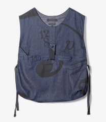 Newsboy Vest - Music Note 12oz Denim