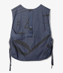 Newsboy Vest - Music Note 12oz Denim
