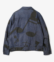 Type 5 Jean Jacket - Music Note Print 12oz Denim