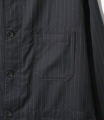 Dayton Long Shirt - Chalk Stripe Worsted Wool