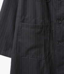 Dayton Long Shirt - Chalk Stripe Worsted Wool