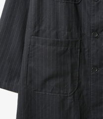 Dayton Long Shirt - Chalk Stripe Worsted Wool