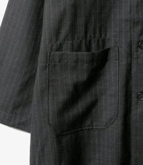 Dayton Long Shirt - Chalk Stripe Worsted Wool