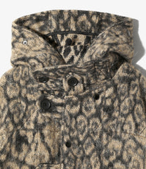 Duffle Coat - Wool Poly Leopard Jacquard