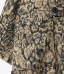 Duffle Coat - Wool Poly Leopard Jacquard