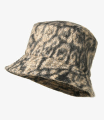 Bucket Hat - Wool Poly Leopard Jacquard