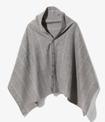 Button Shawl - Lt.Wool Striped HB