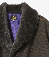 Shawl Collar Coat - Wool Glen Plaid