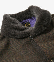 Shawl Collar Coat - Wool Glen Plaid