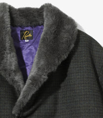 Shawl Collar Coat - Wool Glen Plaid