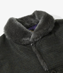 Shawl Collar Coat - Wool Glen Plaid