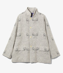 Stand Collar Jacket - Papillon Jacquard