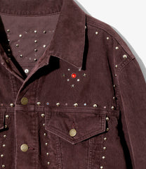 Studded Jean Jacket - 14W Corduroy