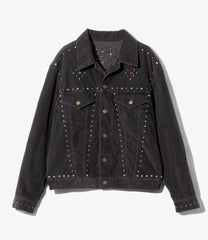 Studded Jean Jacket - 14W Corduroy
