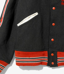 Deconstructed Lettered Jacket - Wool Melton