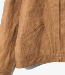 Zipped Work Jacket - Duck Canvas / Kakishibu Paint