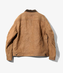 Zipped Work Jacket - Duck Canvas / Kakishibu Paint