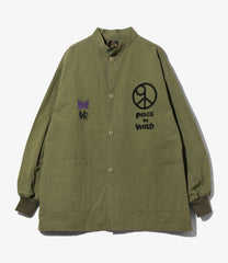 〈NEEDLES〉×〈Sasquatchfabrix.〉 S.C. Army Shirt "Peace to World"