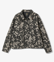 M.W. Jean Jacket - 13oz Denim / Rose Printed