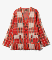Fringe Cardigan - Wool Plaid