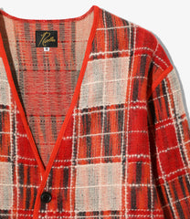 Fringe Cardigan - Wool Plaid