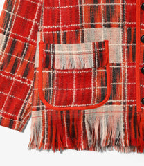 Fringe Cardigan - Wool Plaid
