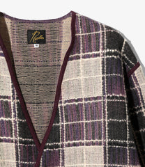 Fringe Cardigan - Wool Plaid