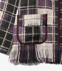 Fringe Cardigan - Wool Plaid