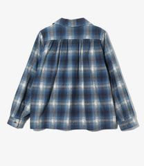 Gathered Blouse - Printed Flannel / Plaid