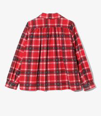 Gathered Blouse - Printed Flannel / Plaid