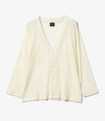 V-Neck Cardigan - PE/W Raschel Lace