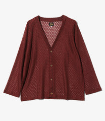 V-Neck Cardigan - PE/W Raschel Lace