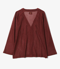 V-Neck Cardigan - PE/W Raschel Lace