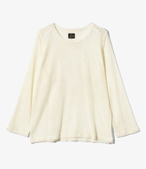 L/S U-Neck Tee - PE/W Raschel Lace
