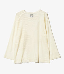 L/S U-Neck Tee - PE/W Raschel Lace