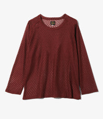 L/S U-Neck Tee - PE/W Raschel Lace