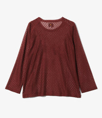 L/S U-Neck Tee - PE/W Raschel Lace