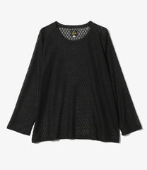 L/S U-Neck Tee - PE/W Raschel Lace