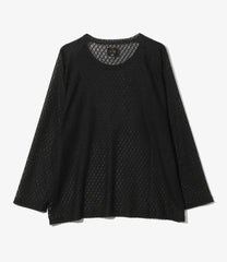 L/S U-Neck Tee - PE/W Raschel Lace