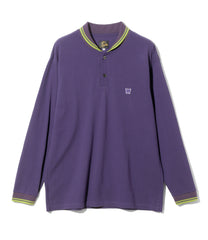 Shawl Collar L/S Polo - Cotton Pique