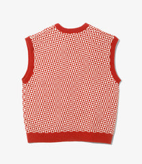 Shetland Knit Vest - Plaid